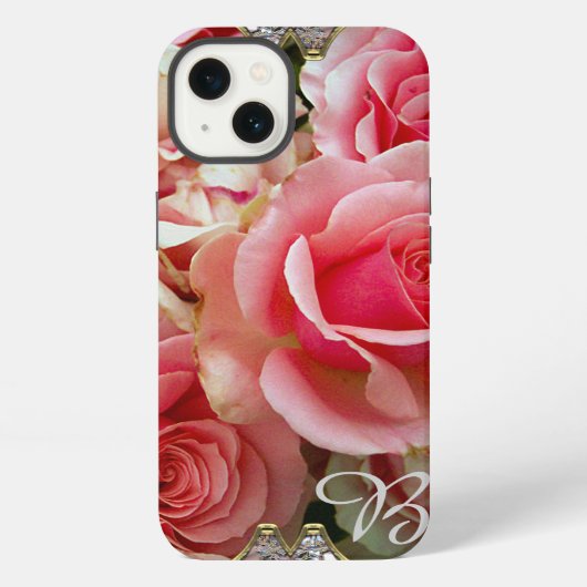 Etui iPhone 13 Rose Juxtapose extra Protection Monogramme (Verso)