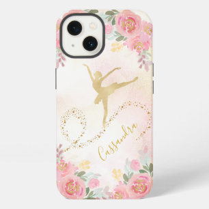 Etui iPhone 13 Rose Pâle Roses Florales Élégante Danseuse de Ba