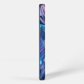 Etui iPhone 13 Rose rayée bleue (Côté droit)