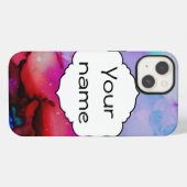 Etui iPhone 13 Rose rouge violet vert (Verso Horizontal)