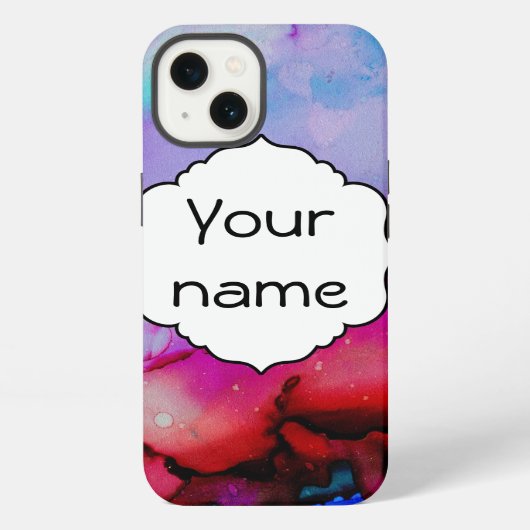 Etui iPhone 13 Rose rouge violet vert (Verso)