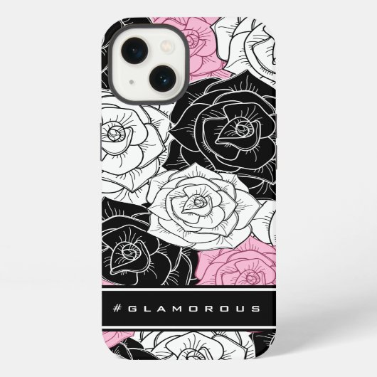 Etui iPhone 13 Roses modernes (Verso)