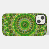 Etui iPhone 13 Roue Mandala Verte (Verso Horizontal)