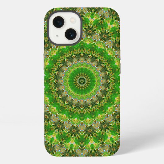 Etui iPhone 13 Roue Mandala Verte (Verso)