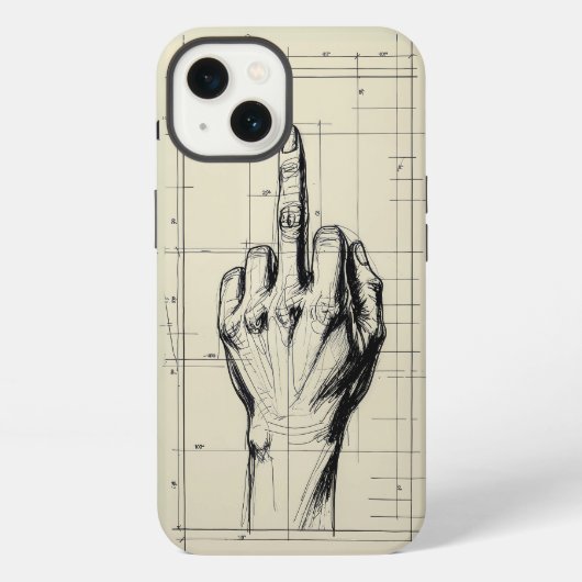 Etui iPhone 13 Roue Plan Plan Moyen Doigt (Verso)