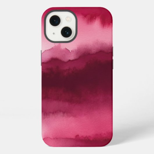 Etui iPhone 13 rouge et rose abstrait (Verso)