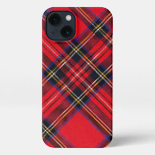 Etui iPhone 13 Royal Stewart tartan rouge noir plaid