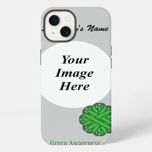 Etui iPhone 13 Ruban de fleurs vertes Tmpl par Kenneth Yoncich (Verso)