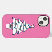 Etui iPhone 13 Sapin de Noël blanc (Verso Horizontal)