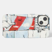 Etui iPhone 13 Scène de phare rouge et blanc (Verso Horizontal)