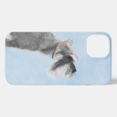Etui iPhone 13 Schnauzer (Giant, Standard) Peinture - Chien Art (Verso Horizontal)