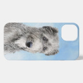 Etui iPhone 13 Scottish Deerhound Paining - Original Dog Art (Verso Horizontal)