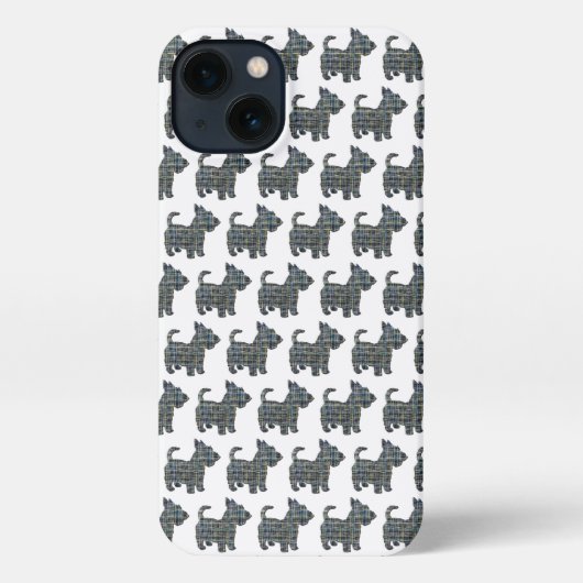 Etui iPhone 13 Scottish Terrier Scottie Chien Silhouette Grille b (Verso)