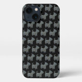 Etui iPhone 13 Scottish Terrier Scottie Chien Silhouette Grille N (Verso)