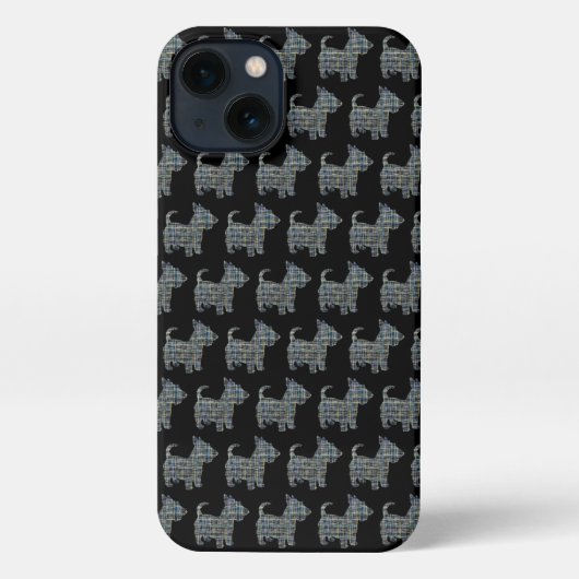 Etui iPhone 13 Scottish Terrier Scottie Chien Silhouette Grille N (Verso)