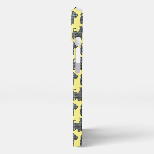 Etui iPhone 13 Scottish Terrier Scottie Chien SilhouetteGrid Jaun (Côté gauche)