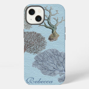 Etui iPhone 13 Scripts Chic côtier nautique plage Récif corallien