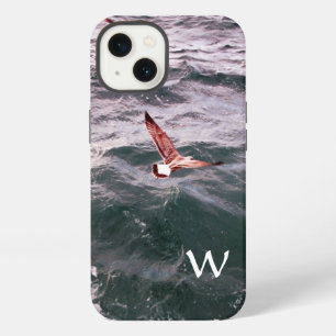 ETUI iPhone 13 SEAGULL VOL AU-DESSUS DU MONOGRAM DES VAGES