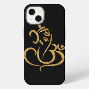 Etui iPhone 13 Seigneur Ganesh Dieu hindou Pomme Or Paillettes