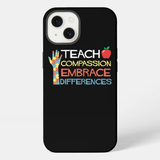 Etui iPhone 13 Sensibilisation à l'autisme Enseigner la compassio (Verso)