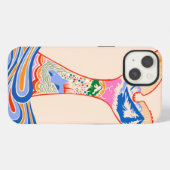 Etui iPhone 13 Sentiment Bleu, Nuances de Bleu (Verso Horizontal)