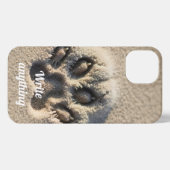 Etui iPhone 13 Serene Sandy Feline Paw Print Phone Case (Verso Horizontal)