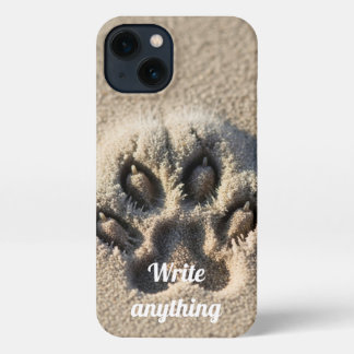 Etui iPhone 13 Serene Sandy Feline Paw Print Phone Case