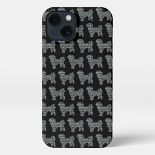 Etui iPhone 13 Shih Tzu Cute Chien Grille Silhouette Noir
