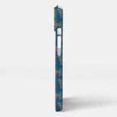Etui iPhone 13 Shih Tzu mignon Chien Silhouette Grille Bleu (Côté gauche)