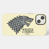 Etui iPhone 13 Sigil des Stark - L'Hiver arrive (Verso Horizontal)