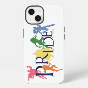 Etui iPhone 13 Silhouettes de personnage de la Ligue de la Justic