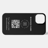 Etui iPhone 13 Simple Business Logo QR Code Promo iphone case (Verso Horizontal)