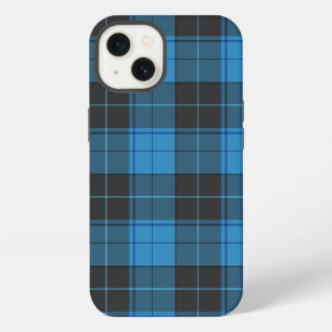 Etui iPhone 13 Simple motif tartan en bleu foncé