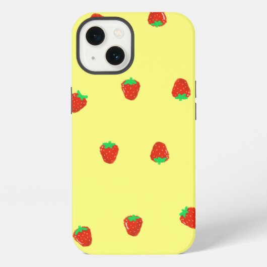 Etui iPhone 13 Simple mûre motif de fraise (Verso)