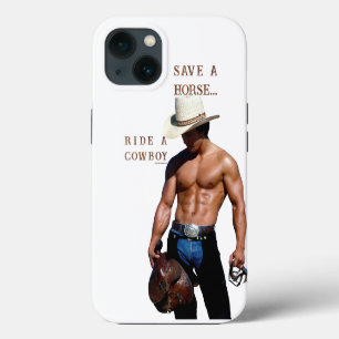 Etui iPhone 13 SlipperyJoe's sauve cheval monter chapeau de cowbo