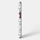 Etui iPhone 13 Snoopy Black & Magenta Pattern (Côté gauche)