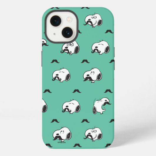 Etui iPhone 13 Snoopy Mustaches & Teal Pattern (Verso)
