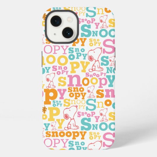 Etui iPhone 13 Snoopy Pastel Text Pattern (Verso)