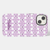 Etui iPhone 13 Snowflake Heart Pattern - Custom name Case-Mate iP (Verso Horizontal)