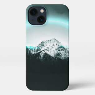 Etui iPhone 13 Snowy mountain mysterious blue neon light
