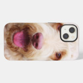 Etui iPhone 13 Souriant d'endoodle doré (Verso Horizontal)
