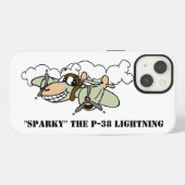 Etui iPhone 13 Sparky, le P-38 Lightning (Verso Horizontal)