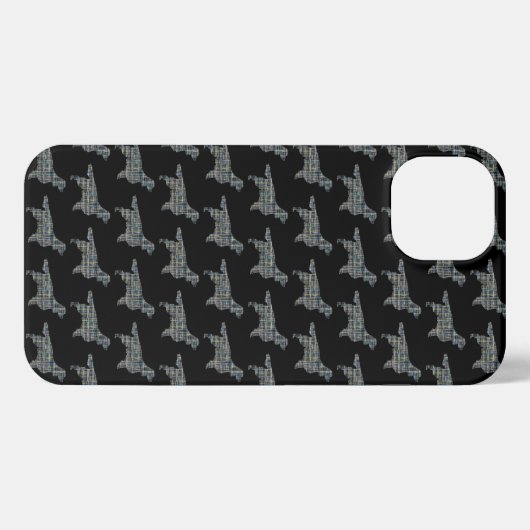 Etui iPhone 13 Springer Spaniel mignon Chien Silhouette Grille No (Verso Horizontal)
