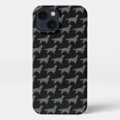 Etui iPhone 13 Springer Spaniel mignon Chien Silhouette Grille No (Verso)
