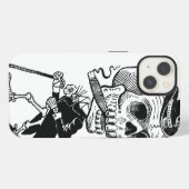 Etui iPhone 13 Squelette avec cigare (Verso Horizontal)