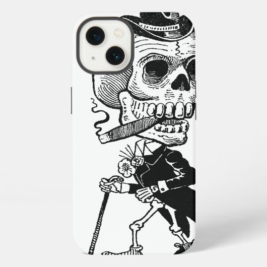 Etui iPhone 13 Squelette avec cigare (Verso)