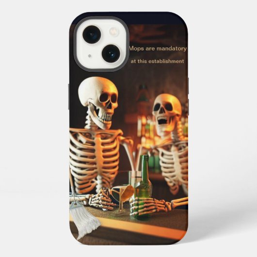 Etui iPhone 13 Squelettes dans un bar (Verso)