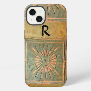 Etui iPhone 13 STAR DU MATIN, Jaune, Brown, Monogramme noir