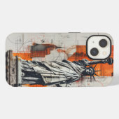 Etui iPhone 13 Statue de la Liberté : plan d'architecture moderne (Verso Horizontal)