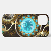 Etui iPhone 13 Steampunk Rusty Background (Verso Horizontal)